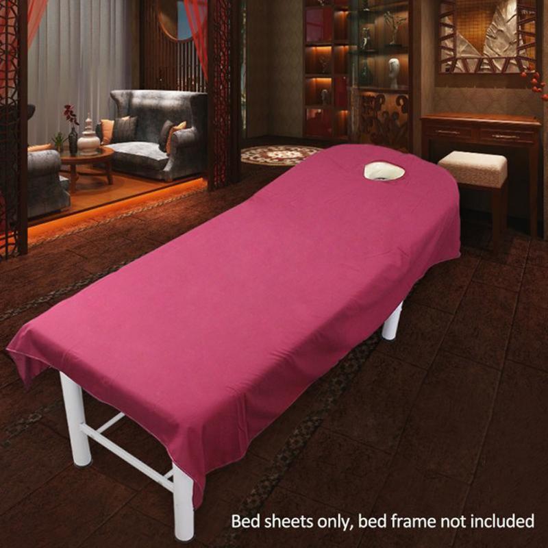1Pcs Beauty Bed Table Cover Cosmetic Salon Sheets Sheets With Hole SPA Massage Treatment 80cmx190cm