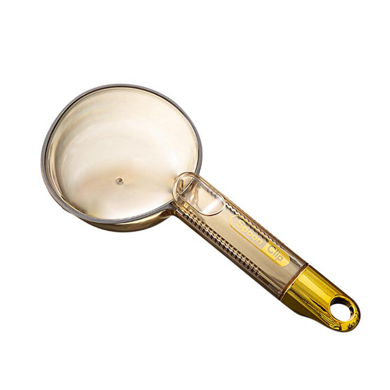 Ложка для риса, многофункциональная ложка для копания муки, бытовой пластиковый совок с длинной ручкой и зажимом для пищевой сумки, кухонный инструмент