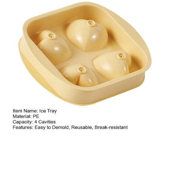 Поднос для кубиков льда в форме сердца, силиконовая 3D-форма для льда в форме сердца, 4 полости, большая машина для изготовления кубиков льда для виски, коктейлей, напитков, антипригарное покрытие, легко снимается для кухни