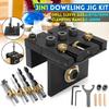 F75570 Adjustable Doweling Jig Woodworking Pocket Hole Jig With 6/8/10/15mm Drill Bit For Drilling Guide Locator Puncher Tools 3 In 1