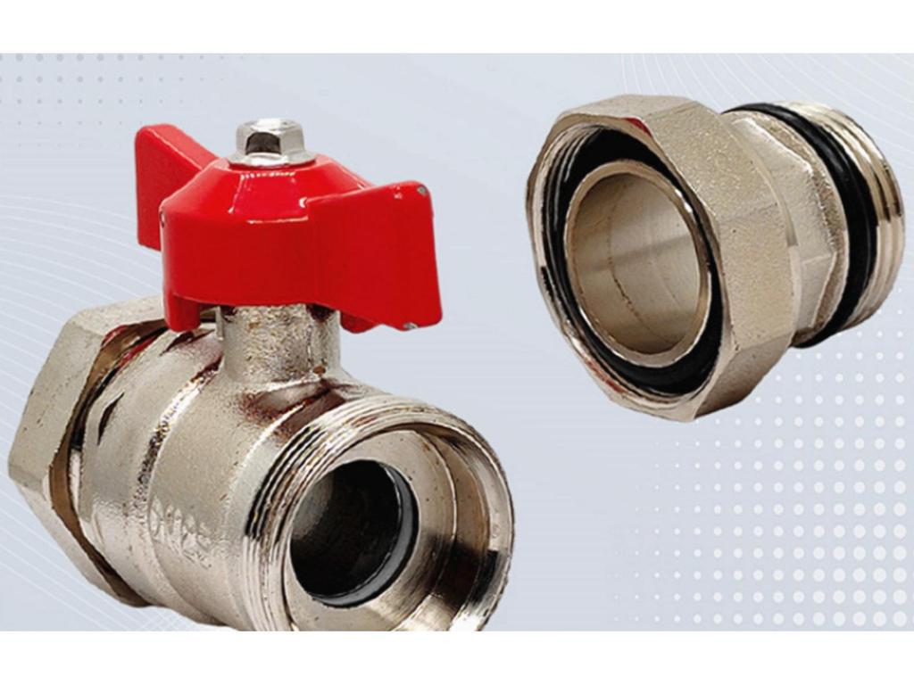 1-Inch Aluminum-Plastic Ball Valve for Underfloor Heating, 32mm External Thread Double Union Manifold.