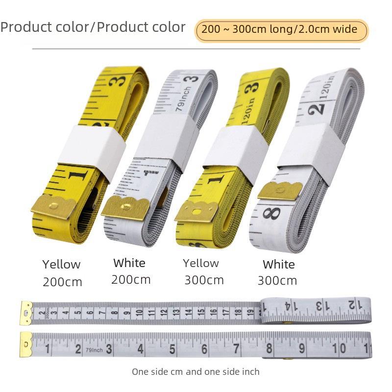 «Белая линейка с дюймами/футами и цветной мягкой швейной лентой — портновский измерительный инструмент»