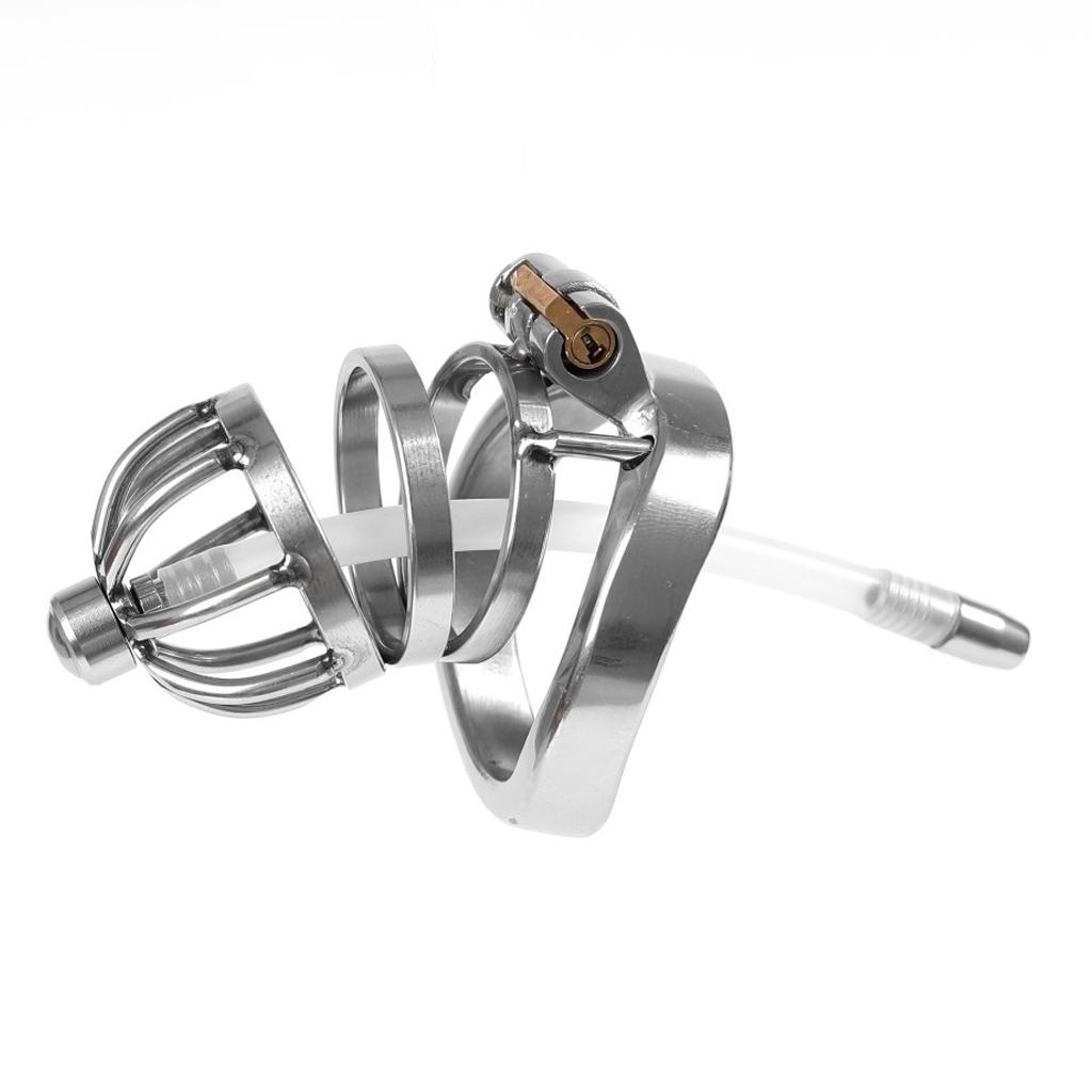 Penis Lock Stainless Steel Chastity Cage With Tube Dick Lock Metal Chastity Device Penis Cage Bdsm Sex Toys for Men Juguetes Se