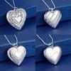 Silver-Plated Heart-Shaped Photo Frame Necklace with European and American Design