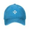 CROSS MALTA Maltese Amalfi Cross Maltese cross Knights Hospitaller WHITE on BLACK Baseball Cap Luxury Hat Unisex Womens