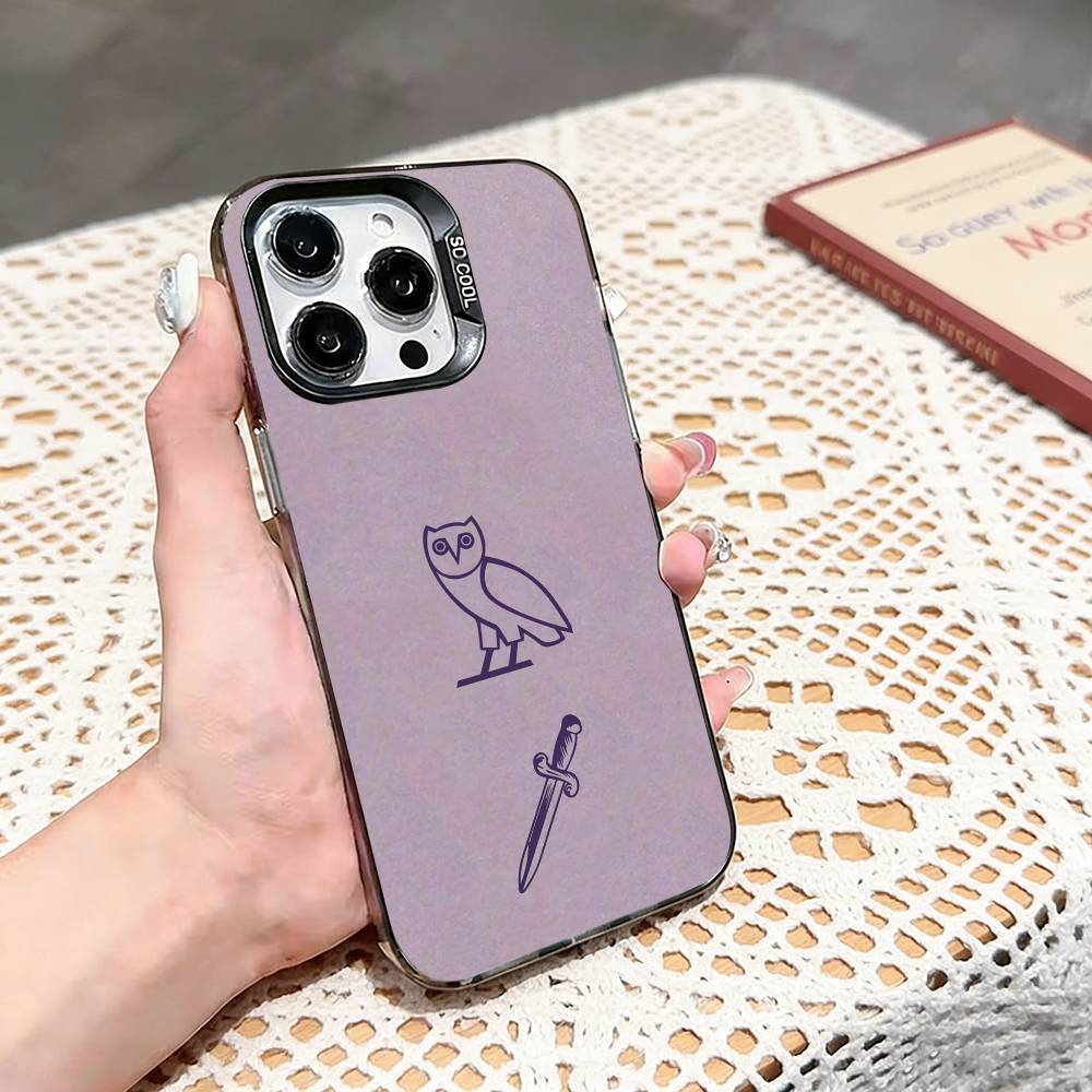 D-Drake OvO OWL Чехол для телефона для iPhone 17,16,15,14,13,12,11 Plus,Pro Max,XS,Цветной серебристый чехол для телефона