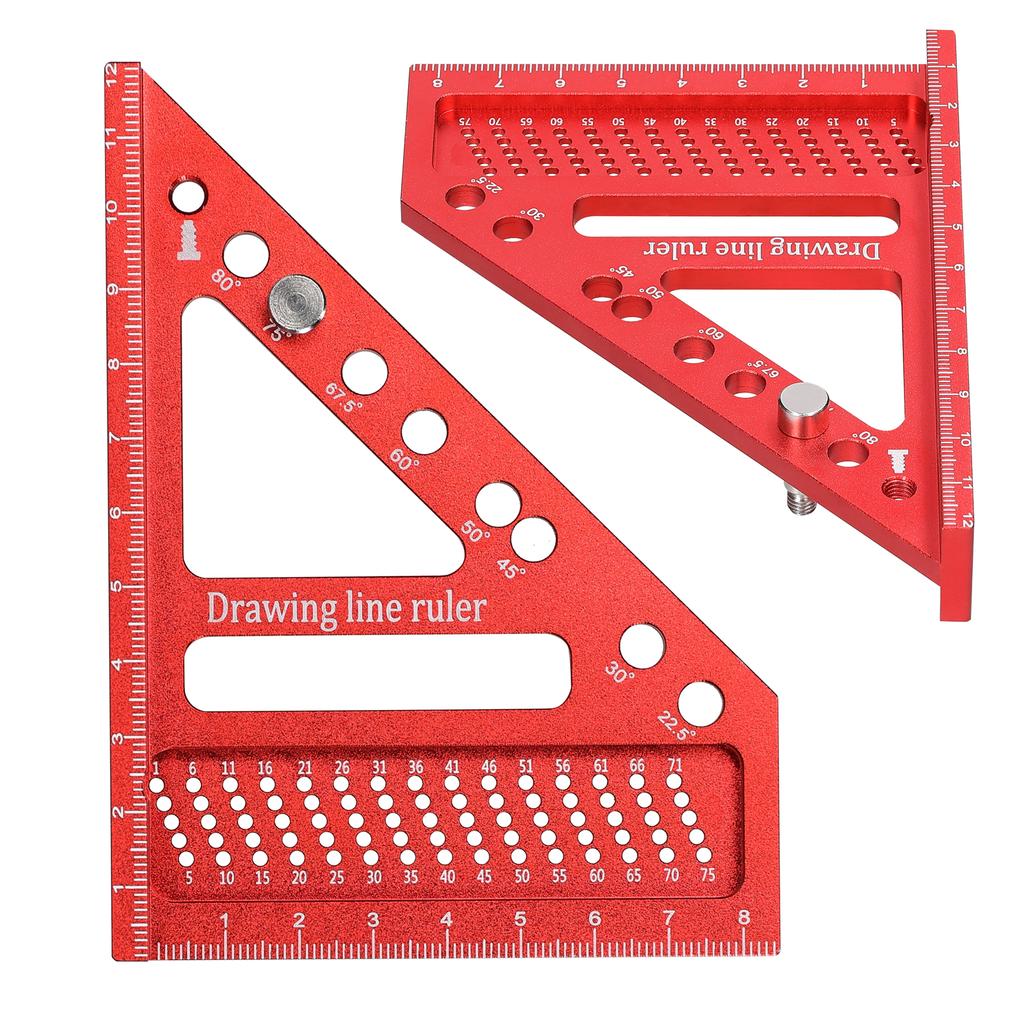 Измерительная линейка из алюминиевого сплава с несколькими углами для деревообработки, сделай сам, угловая линейка, утилита для разметки