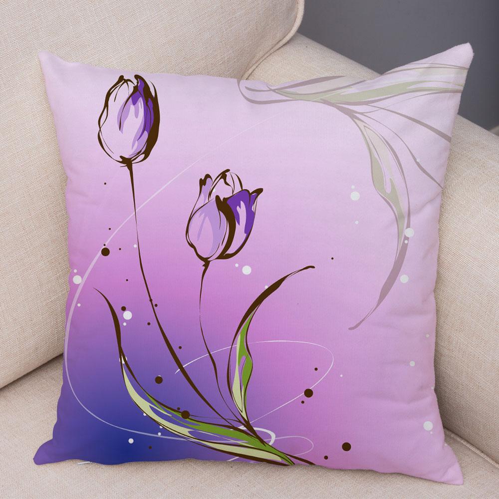 Красивая цветочная подушка, художественная наволочка для дивана, домашняя простая наволочка с геометрическим цветком