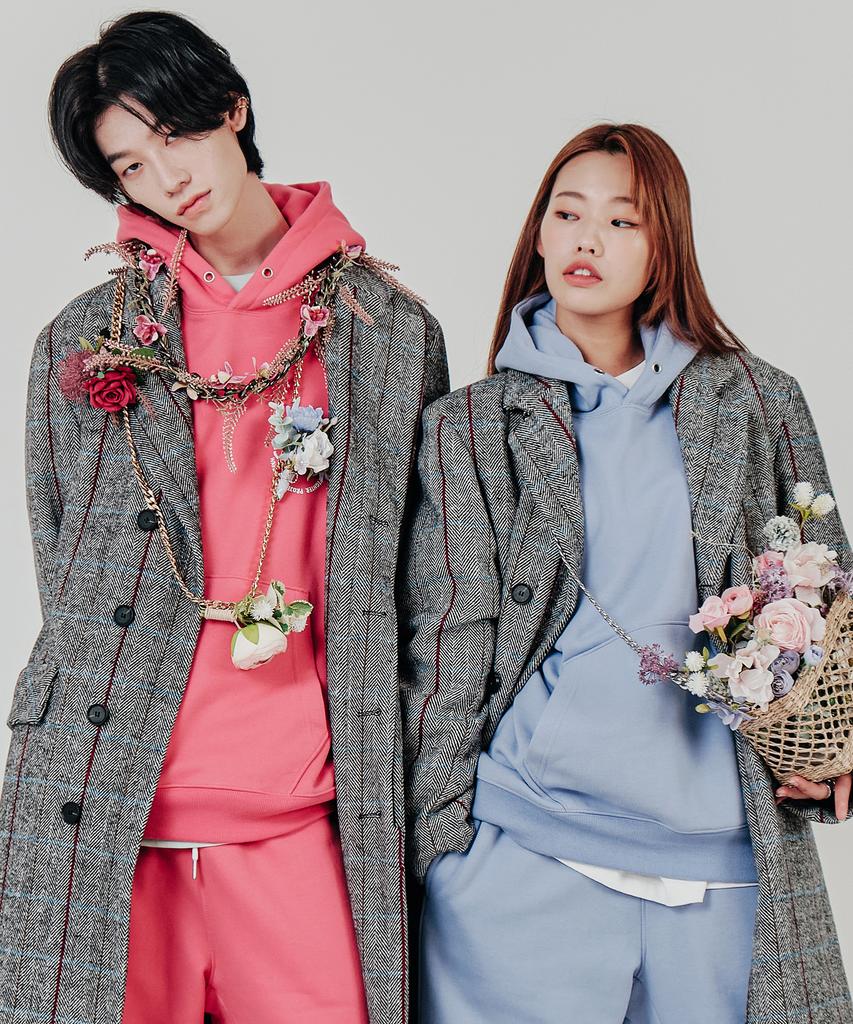 Wavegun Retro Check Long Coat Gray