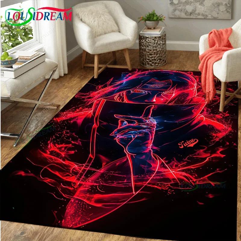 Anime Sharingan Carpet Rug Large Soft Flannel Floor Mat for Bedroom Living Room Decor Lightweight Blanket for Adults Kids Gift