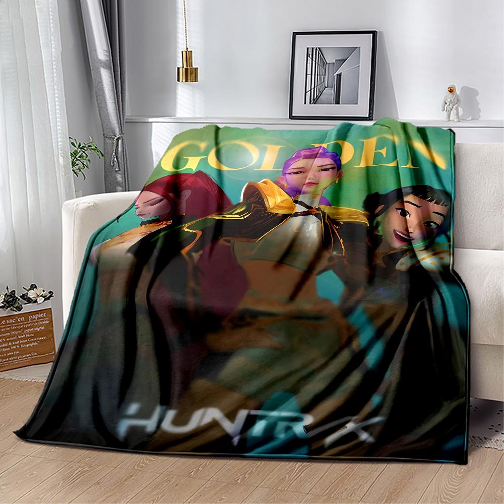 1pc Demon Hunter Girls: Future Fusion blanket Soft and Warm for Sofa Office Camping Travel Livingroom Great Gift for Friends and Family Comfortable