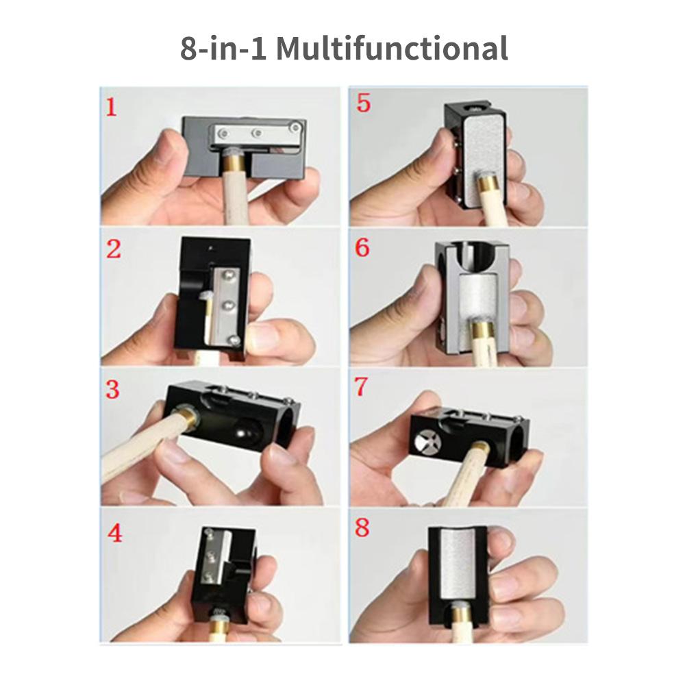 8 в 1 алюминиевый инструмент для ремонта наконечника кия для пула инструмент для придания формы наконечнику кия