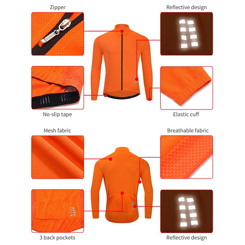 Велосипедный трикотаж WOSAWE Мужские дышащие топы с длинными рукавами Рубашки