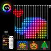 LED Smart RGB Curtain Lights Bluetooth APP Control Fairy Light Garland DIY Picture Display Party Wedding Decor Garden Party