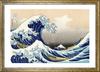 Плакат Кацусика Хокусай Виды Большой волны Размер A3 Интерьерные обои Живопись Искусство Плакат Золотая рамка (Тридцать шесть гор. Фудзи, Канагава)