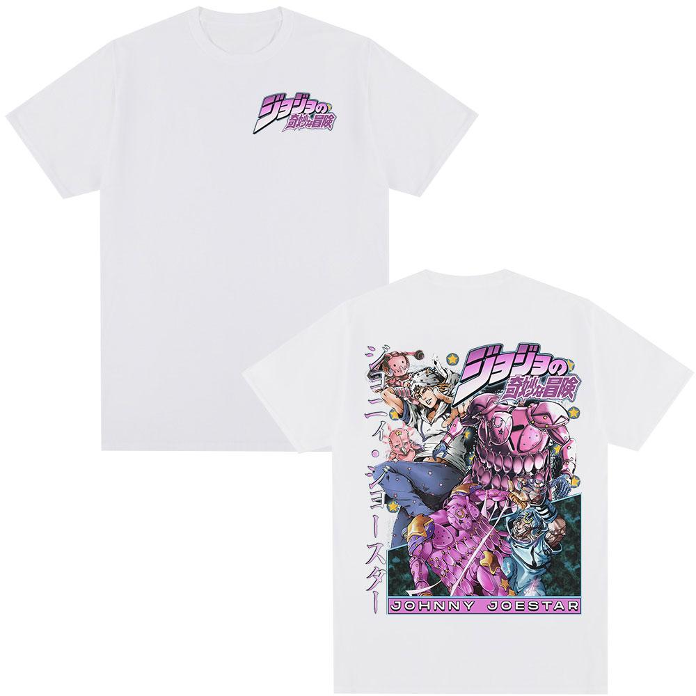 Аниме JoJo's Bizarre Adventure Футболка STEEL BALL RUN Джонни Джостар Манга Футболки Мужские Женские Хлопок Повседневная Короткий Рукав Футболка
