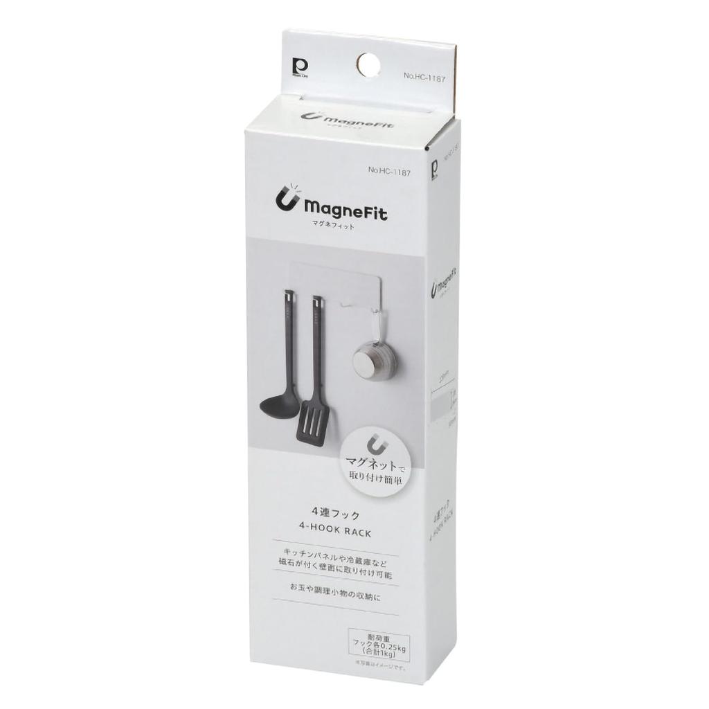 Жемчужный Металл 4 Крючка Магнитное Хранение Кухонное Хранение Magnefit HC-1187