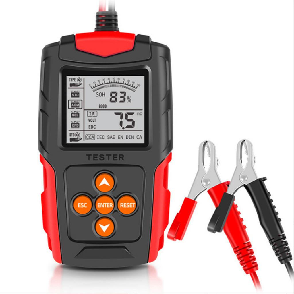 12V 24V Car Battery Tester LCD Battery Analyzer Test Tool Digital Analyzer Tester CCA IR SOH Measurement for Car Truck Boat SUV