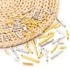 30-50pcs/lot Metal Crimp End Caps Gold Slider Clasp Buckles Tube Connectors For Jewelry Making Findings DIY Bracelet Accessories