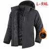 Men Winter Fleece Jacket Men Warm Thick Windproof Jacket Coat Men Hooded Waterproof Parka Detachable Hat Coat Male