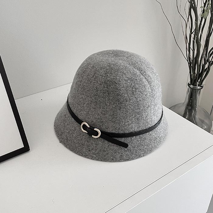 Single Retro Dome Woolen Top Hat Women's Autumn and Winter Fashion Wool Knitted Hat Bucket Hat Basin Hat