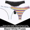3PCS/Set Rainbow Colorful Striped Cotton Women Panties Sexy G-String Underwear Femme Finetoo Band Thong Intimate T-Back Lingerie