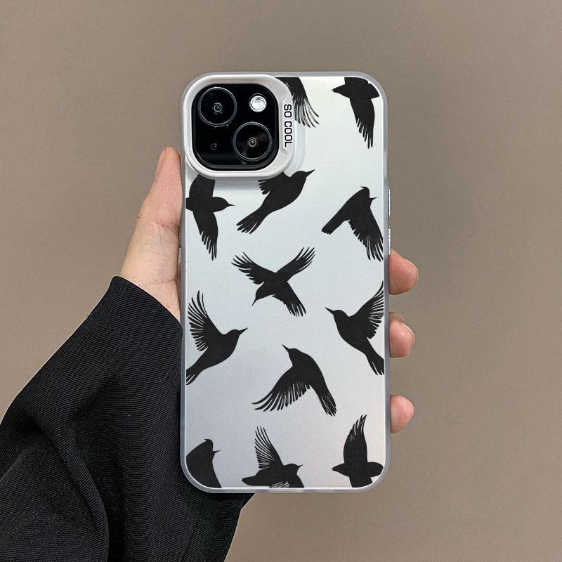 Лазерный чехол для телефона с птицами в полете для iPhone 16 15 Pro Max Plus 13 Mini 14 Pro Max 12 11 Pro Max Ударопрочная задняя крышка Fundas