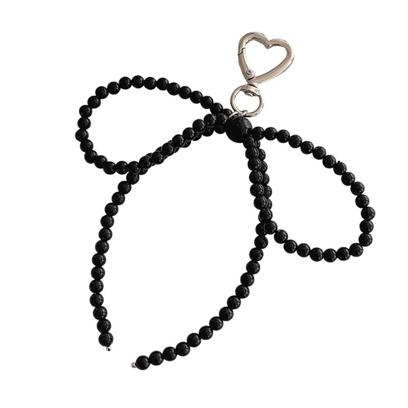 Ins Style Bowknot бисерный брелок для ключей трехмерный серебряный галстук-бабочка телефон кулон чехол для наушников подвеска автомобильный брелок сумка декор