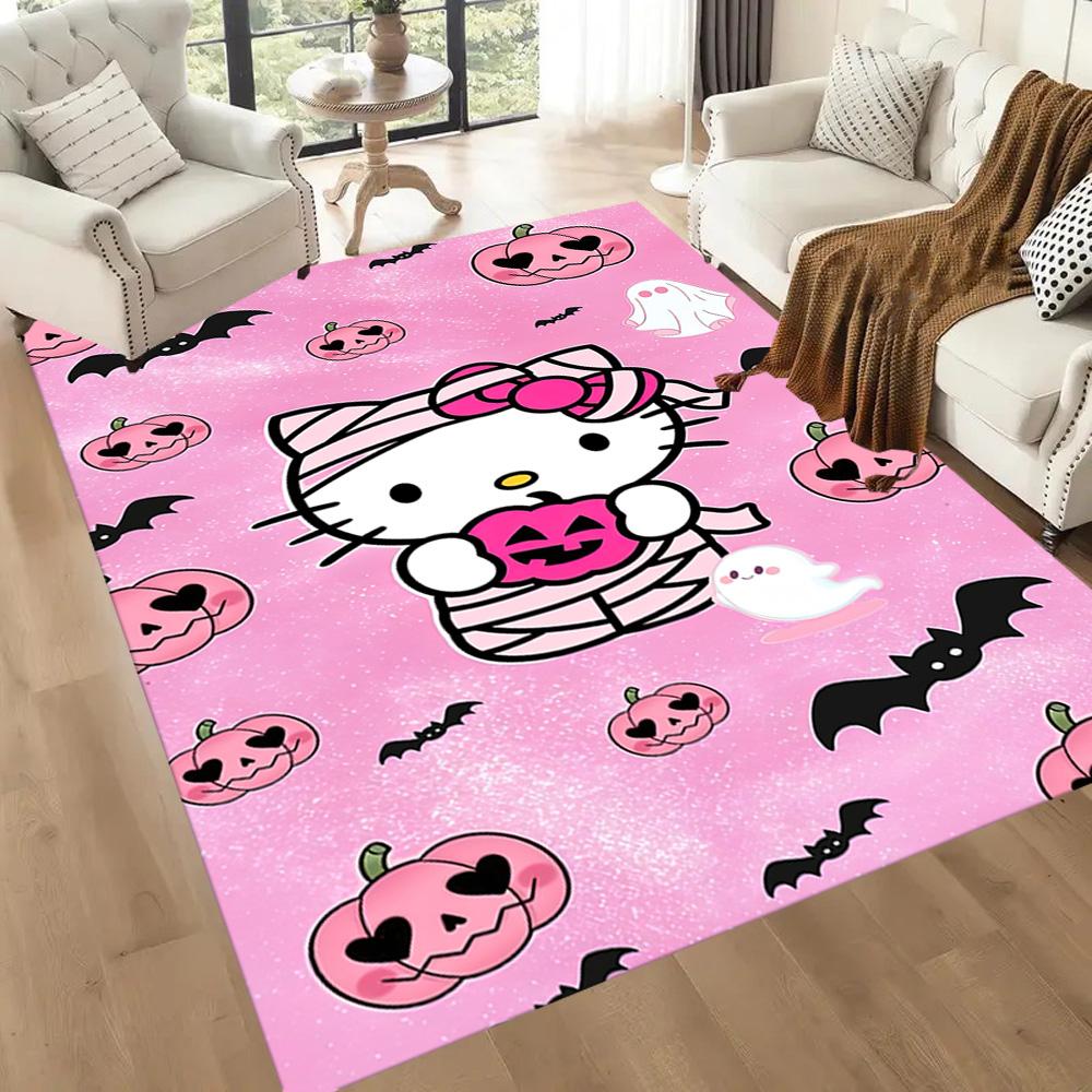 Hello Kitty Halloween Party Square rugs are a great choice for living rooms, bedrooms, home décor, and as gifts.