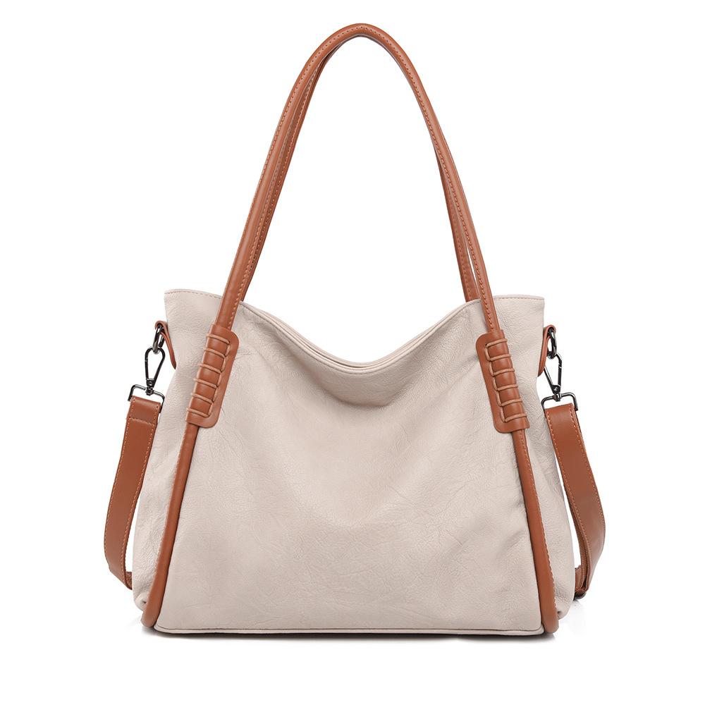 High Texture Soft Leather Tote Bag for Women Vintage Shoulder Bag Stylish Large Capacity Commuter Bag Simple Crossbody Bag