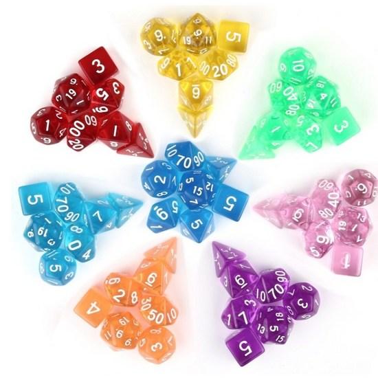 TRPG набор многогранных кубиков настольная игра с числами 4-гранные 6-гранные 8-гранные 10-гранные 12-гранные 20-гранные многогранные кубики правильный многогранник,Корейская игра