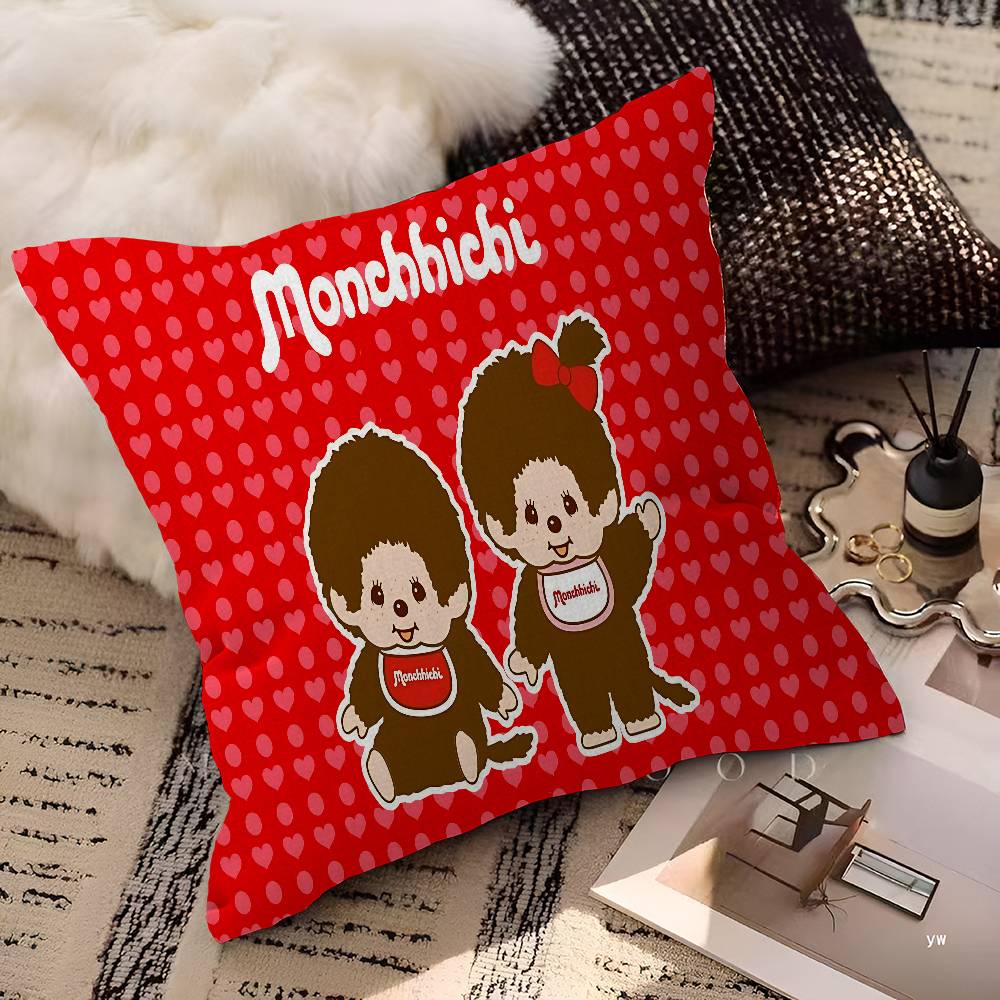Anime M-Monchhichi Personalized Pillow Cover Kids Bedroom Wild Party Decor Pillowcase Kid Birthday Shower Gift