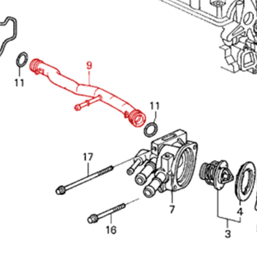 Патрубок системы охлаждения для Honda Civic D16