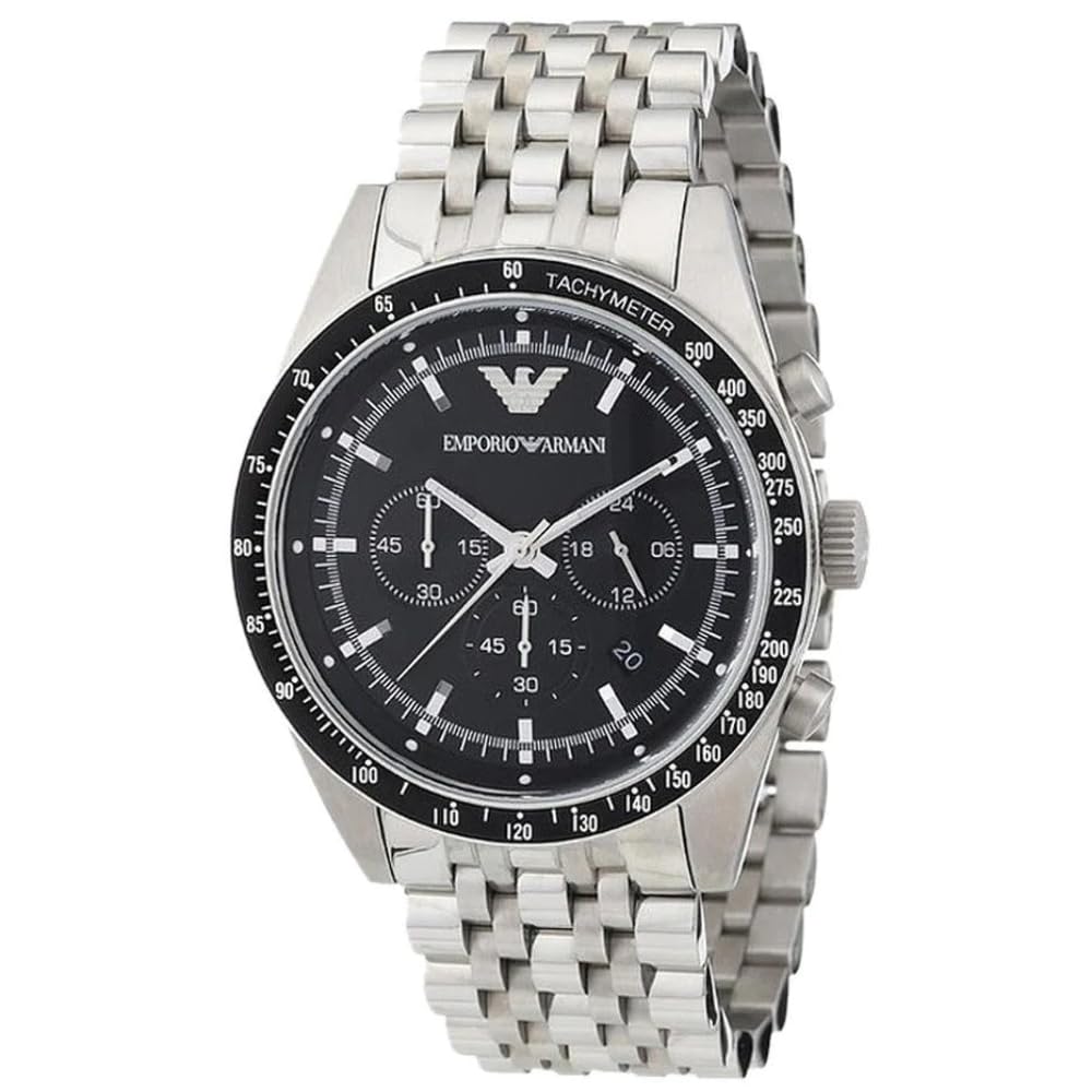 Emporio Armani Часы AR5988 Хронограф 46 мм Черные/Серебристые