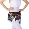 Women Multi-Color Belly Dance Hip Skirt Scarf Wrap Belt Hip Scarf Sequin