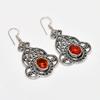 Mozambique Garnet Gemstone Handmade 925 Silver Plated Jewelry Earring 2.08"
