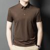 Летняя новая мужская рубашка поло с коротким рукавом, простая, модная, спортивная и повседневная, однотонная, с лацканами и коротким рукавом