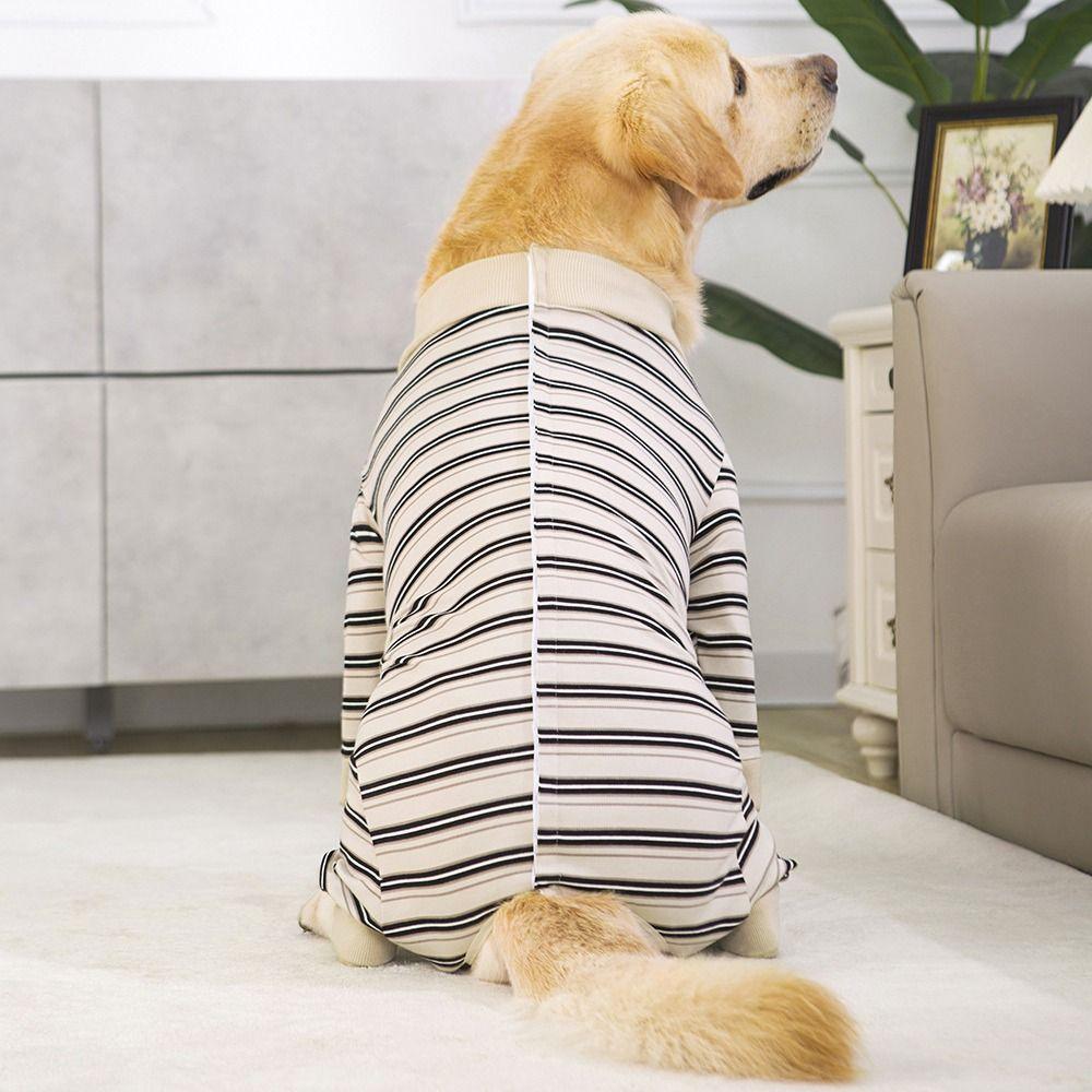 Durable Four-legged Puppy Stripes Jumpsuits Fashionable Polyester Pet Dog Clothes Soft Dog Pajamas Summer