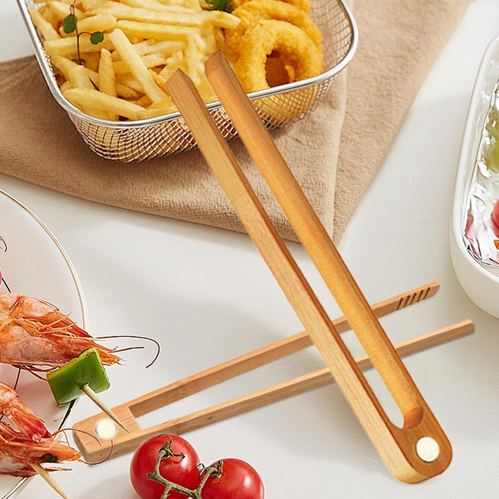 Щипцы для еды Кухонные щипцы для сервировки с магнитами 2 штуки Деревянные пинцеты Аксессуары для гриля для приготовления пищи Кемпинга Шведского стола