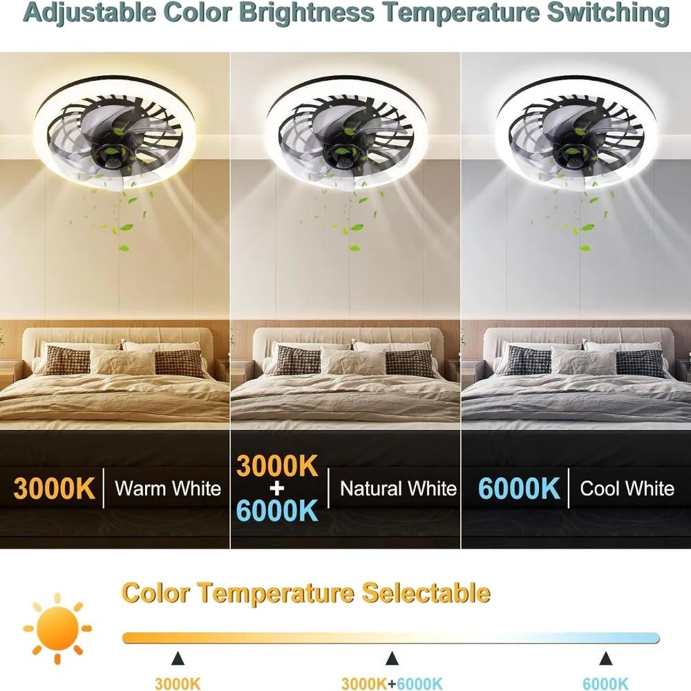 E27 LED Light Fan 12.2inch Electric Fan Fashion Modern Ceiling Fans Living Room