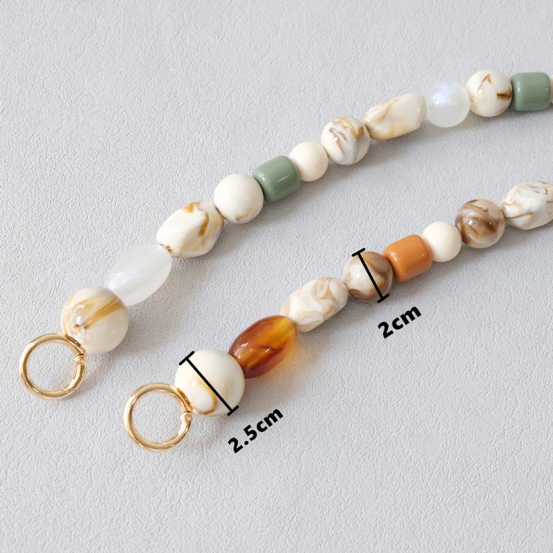 Новая женская сумка, аксессуар на ремешке, винтажные янтарные акриловые бусины из смолы, детали, роскошный браслет ручной работы, женский милый браслет с ручкой для сумки, цепочка