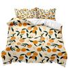 Fruit Duvet Cover Set Orange Bedding Set for Teens Girls Women Cute Cartoon Orange Double Queen King Size Polyester Qulit Cover