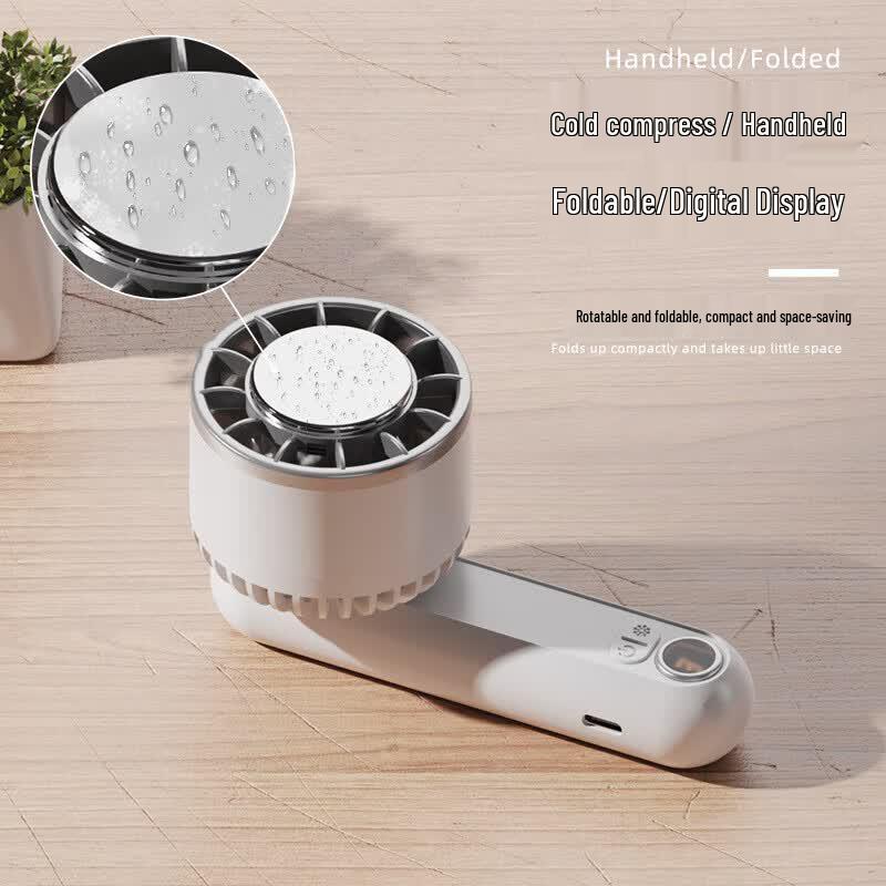 Foldable Portable Digital Display Cooling Mini Fan CN plug (adapter included)