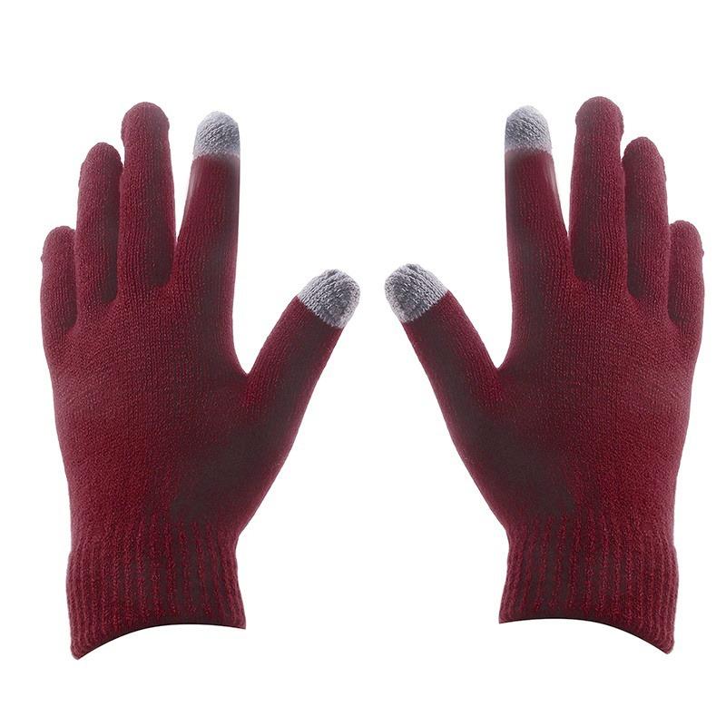 3pcs/set Fashion Plush-lined Knitted Caps Men Women's Winter Hats Scarves Touch Screen Gloves Thicken Warm Beanie Hat