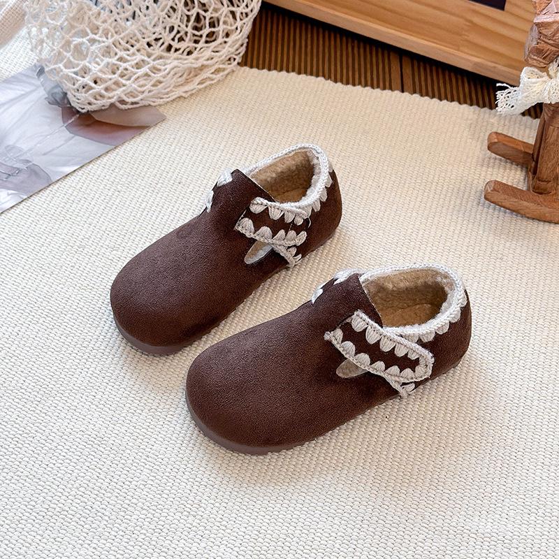 Корейский стиль Ретро Birkenstock Мягкая подошва Кожаная обувь для девочек - Зимняя версия 2025