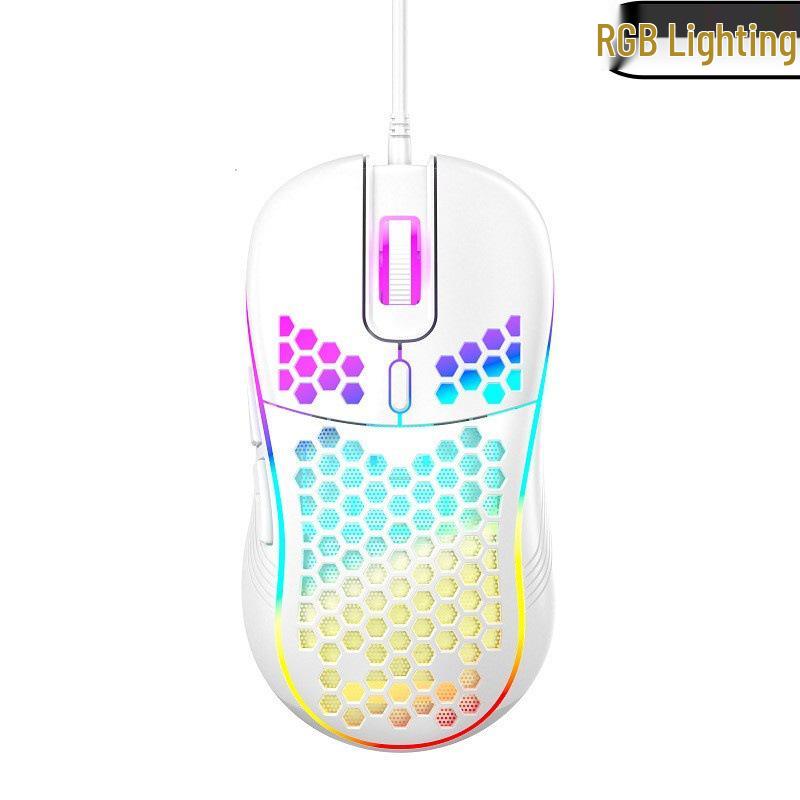Эргономичная проводная/беспроводная игровая мышь с RGB-подсветкой и полым дизайном