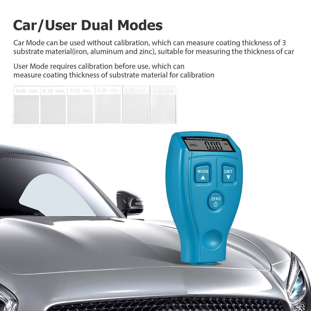 Измеритель толщины покрытия ЖК-цифровой измеритель толщины краски Тестер автомобильной краски Измеритель глубины краски