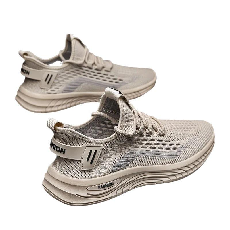 Летние дышащие кроссовки из сетки с плетением «муха», легкие и универсальные студенческие беговые кроссовки, удобная повседневная модная мужская обувь