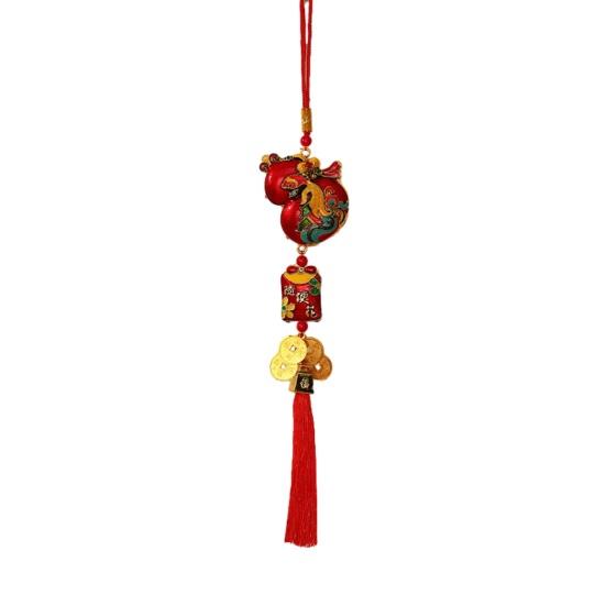 Chinese New Year Decorations 2026 Year of Horse Lucky Charm with Tassel Feng Shui Hanging Pendants for Wealth Good Luck