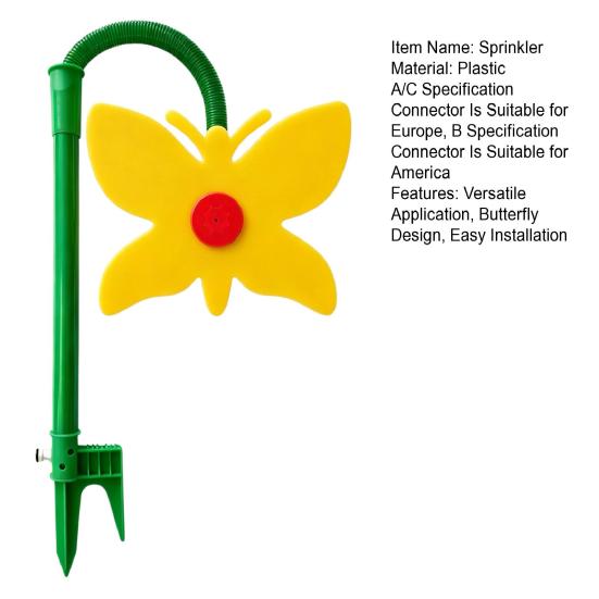 Crazy Butterfly Lawn Sprinkler, Dancing Butterfly Garden Sprinkler, Funny 360-Degree Rotating Butterfly Sprinkler for Garden Yard Watering, Dogs Kids